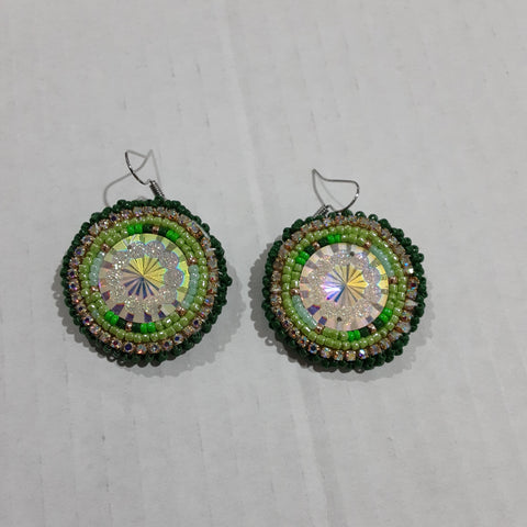 Beaded earrings green