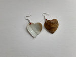 Shell heart shaped earrings red bead 1