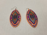 Beaded earrings purple& orange