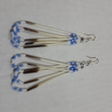 Beaded quill earrings lite blue #5
