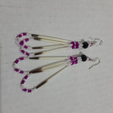 Beaded quill earrings pink#10