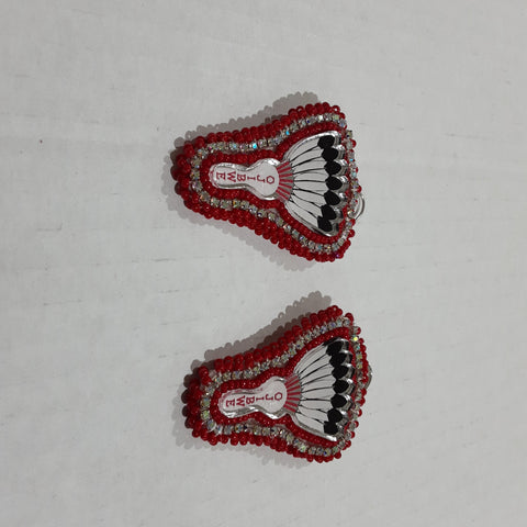 Beaded earrings ojibwe red
