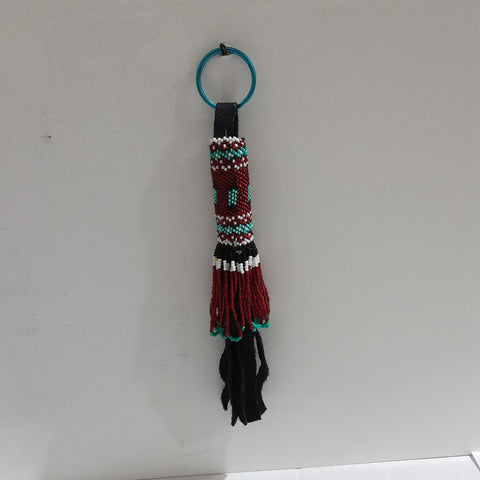 Beaded key chain red #4