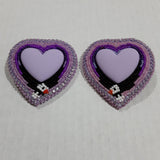 Beaded earrings purple