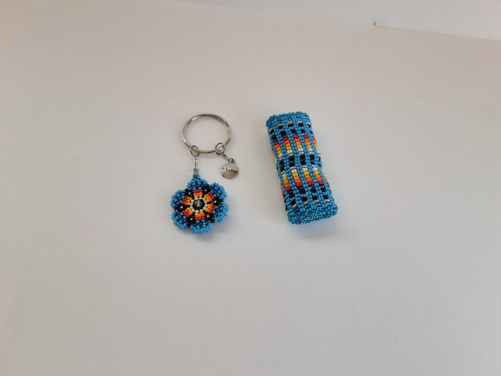 Beaded lighter case & keychain blue – Native Harvest Ojibwe Products, a  subdivision of White Earth Land Recovery Project