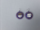 Beaded earrings purple vikings
