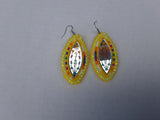 Beaded earrings yellow ojibwe