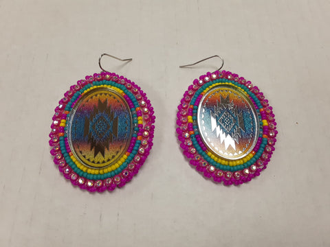 Beaded earrings purple