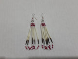 Beaded quill earrings pink #8