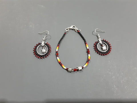 Bracelet & earrings turtle set