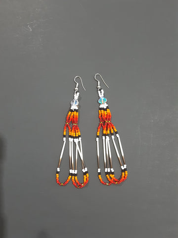 Beaded quill earrings #4