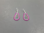 Beaded Dream Catcher earrings #5 dark pink