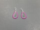 Beaded Dream Catcher earrings #5 dark pink