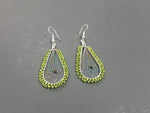 Beaded Dream Catcher earrings # 7 lite green