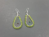 Beaded Dream Catcher earrings # 7 lite green