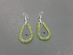 Beaded Dream Catcher earrings # 7 lite green