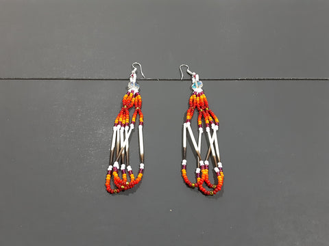 Beaded quill earrings # 3