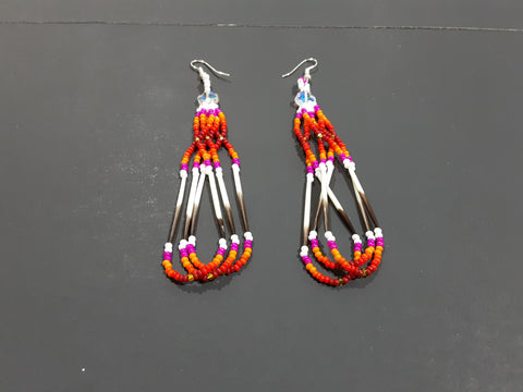 Beaded quill  earrings # 5