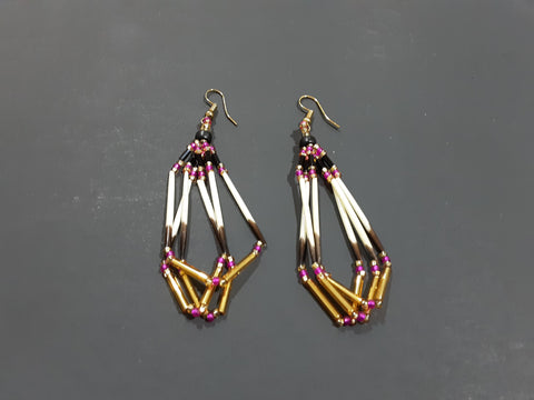 Beaded quill earrings #11