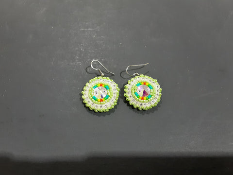 Beaded Earrings lite green