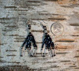 Beaded Faux Pearl Accent Dangle Earrings