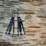 Faux Pearl Twisted Bugle Beaded Earrings