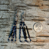 Faux Pearl Twisted Bugle Beaded Earrings