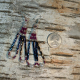 Faux Pearl Twisted Bugle Beaded Earrings