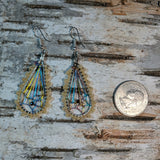 Beaded Rainbow Dream Catcher Dangle Earrings