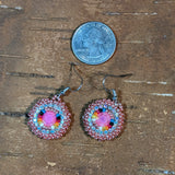 Beaded Circle Dangle Earrings