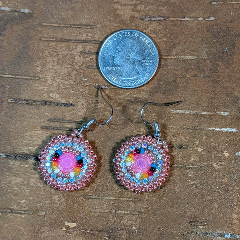 Beaded Circle Dangle Earrings