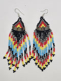 Pyramid Beaded Dangle Earrings