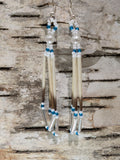 Porcupine Quill Faux Pearl Beaded Earrings