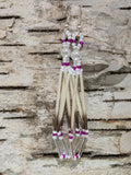 Porcupine Quill Faux Pearl Beaded Earrings