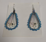 Dream Catcher Necklace and Earring Set - blue