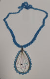 Dream Catcher Necklace and Earring Set - blue